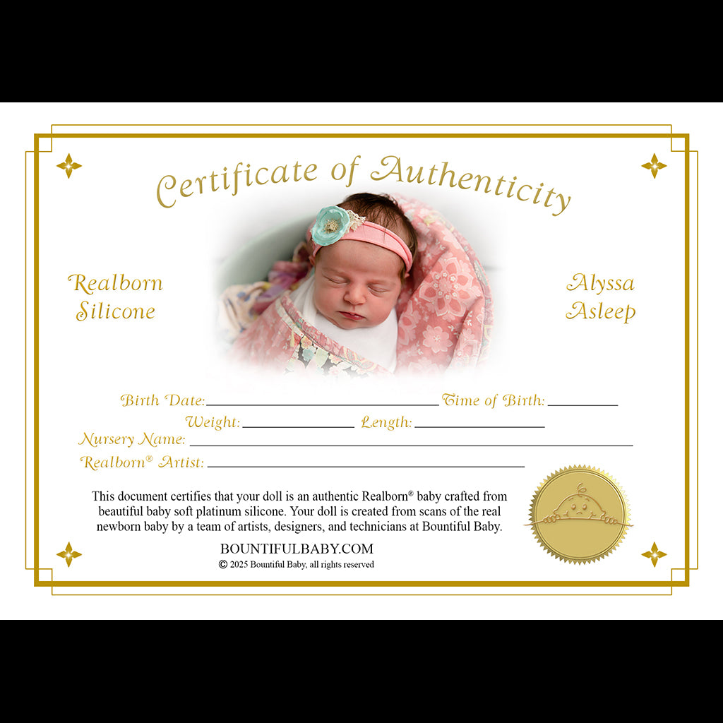 Realborn® SILICONE Alyssa Sleeping (18" Reborn Doll Kit)