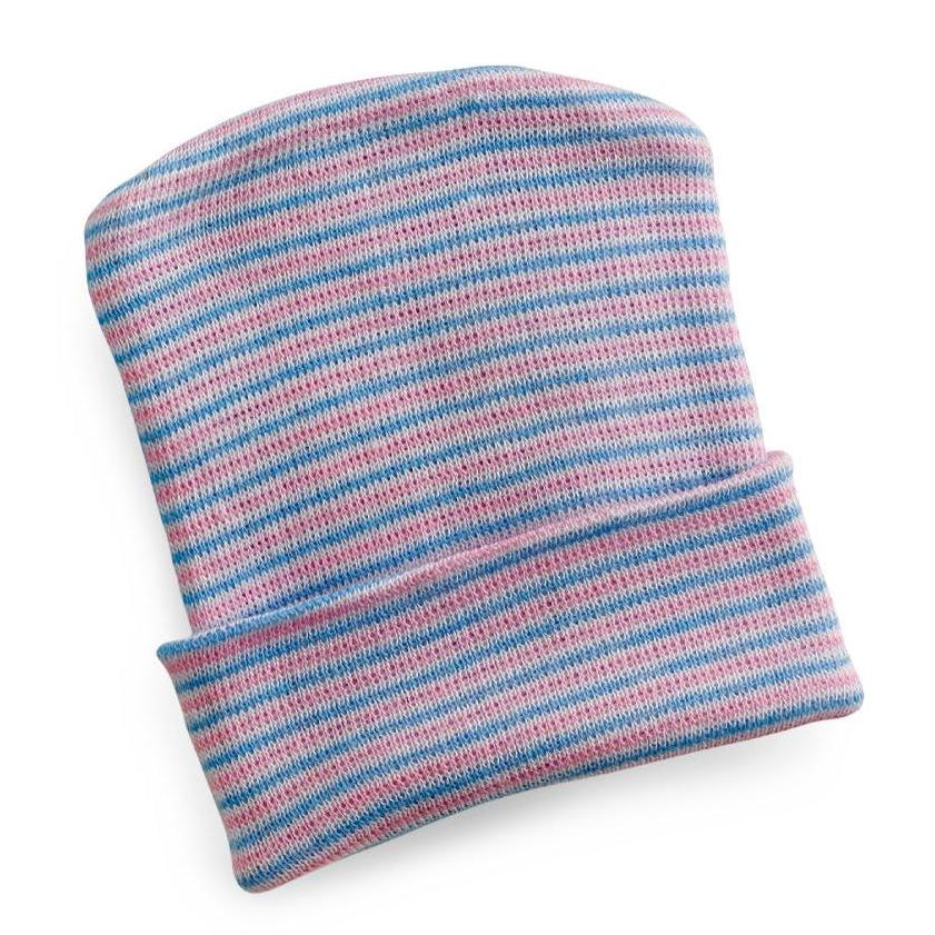 Blue &amp; Pink Stripe Cap - Authentic Hospital Newborn Cap- #1582