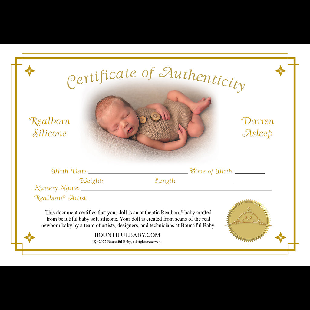 Realborn® SILICONE Darren Sleeping (17.5" Reborn Doll Kit)