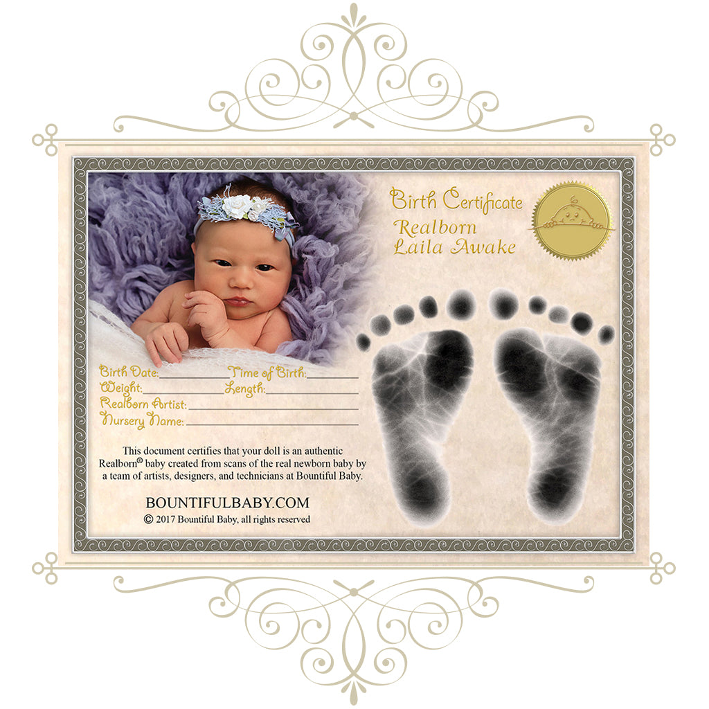 Realborn® Laila Awake (18" Reborn Doll Kit)